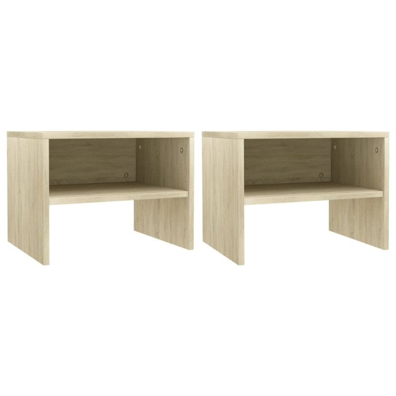 Produktbild för Sängbord 2 st sonoma ek 40x30x30 cm konstruerat trä