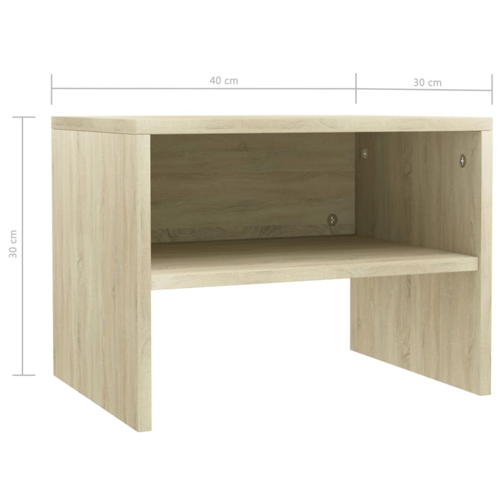 Produktbild för Sängbord 2 st sonoma ek 40x30x30 cm konstruerat trä