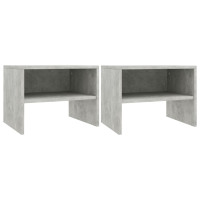 Miniatyr av produktbild för Sängbord 2 st betonggrå 40x30x30 cm konstruerat trä