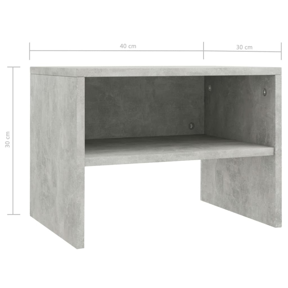 Produktbild för Sängbord 2 st betonggrå 40x30x30 cm konstruerat trä