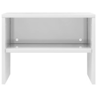 Produktbild för Sängbord vit högglans 40x30x30 cm konstruerat trä