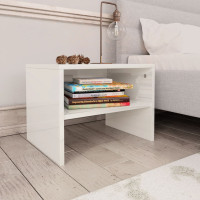 Produktbild för Sängbord 2 st vit högglans 40x30x30 cm konstruerat trä