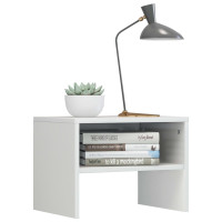 Produktbild för Sängbord 2 st vit högglans 40x30x30 cm konstruerat trä