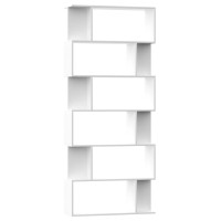 Produktbild för Bokhylla/Rumsavdelare vit 80x24x192 cm konstruerat trä