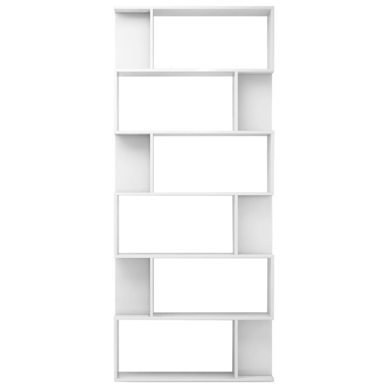 Produktbild för Bokhylla/Rumsavdelare högglans vit 80x24x192 cm