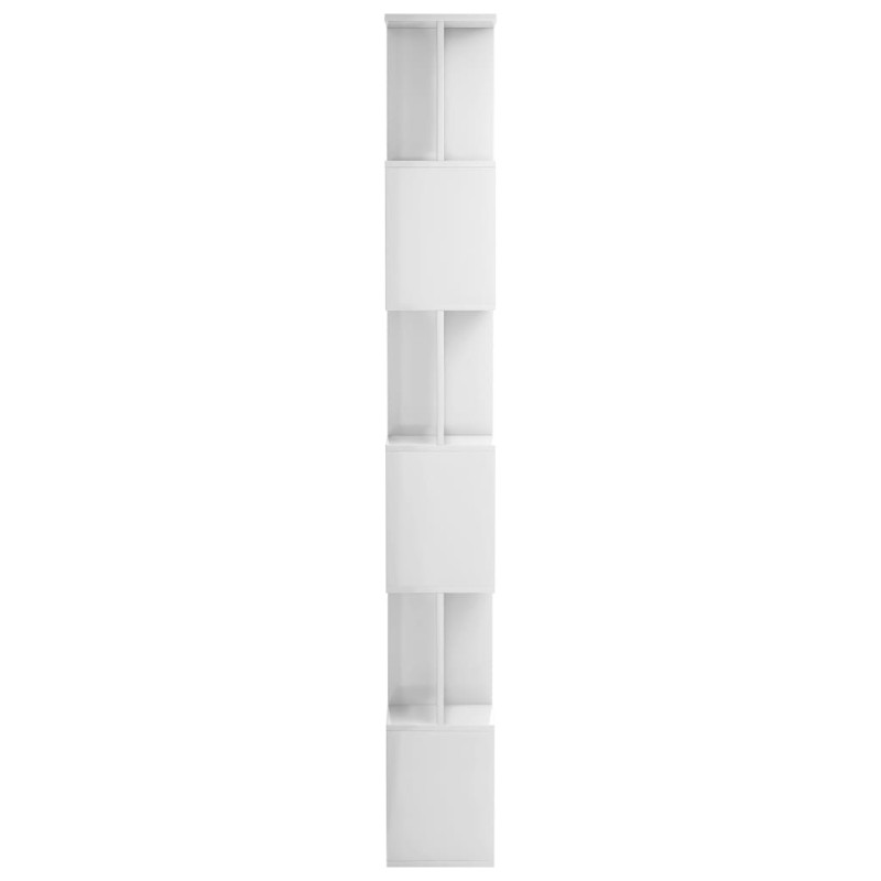 Produktbild för Bokhylla/Rumsavdelare högglans vit 80x24x192 cm
