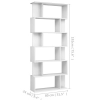 Miniatyr av produktbild för Bokhylla/Rumsavdelare högglans vit 80x24x192 cm