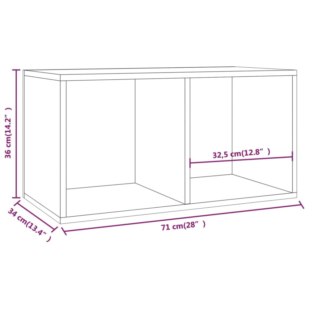 Produktbild för Vinylhylla vit 71x34x36 cm konstruerat trä