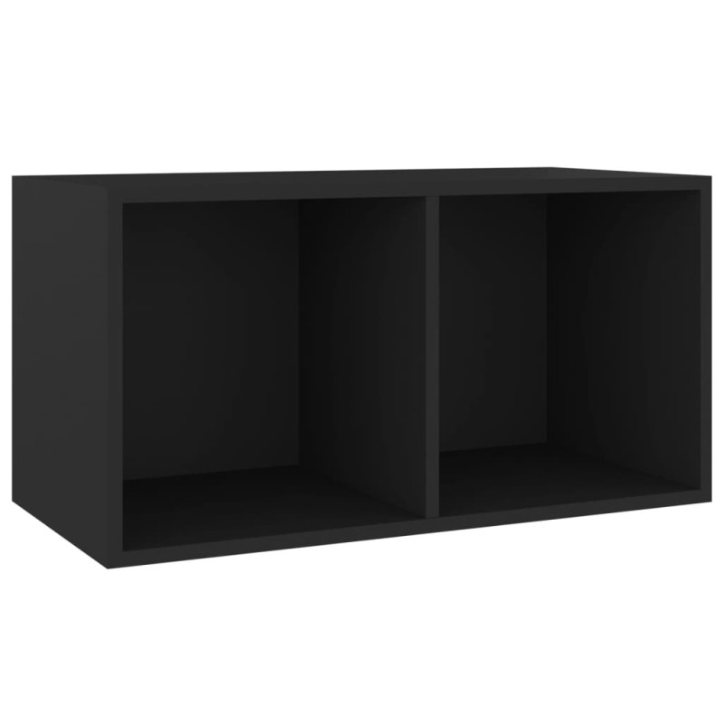 Produktbild för Vinylhylla svart 71x34x36 cm konstruerat trä