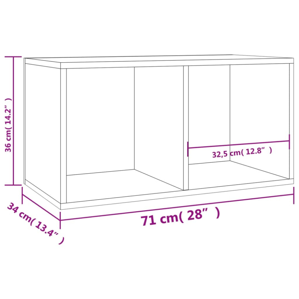Produktbild för Vinylhylla sonoma-ek 71x34x36 cm konstruerat trä