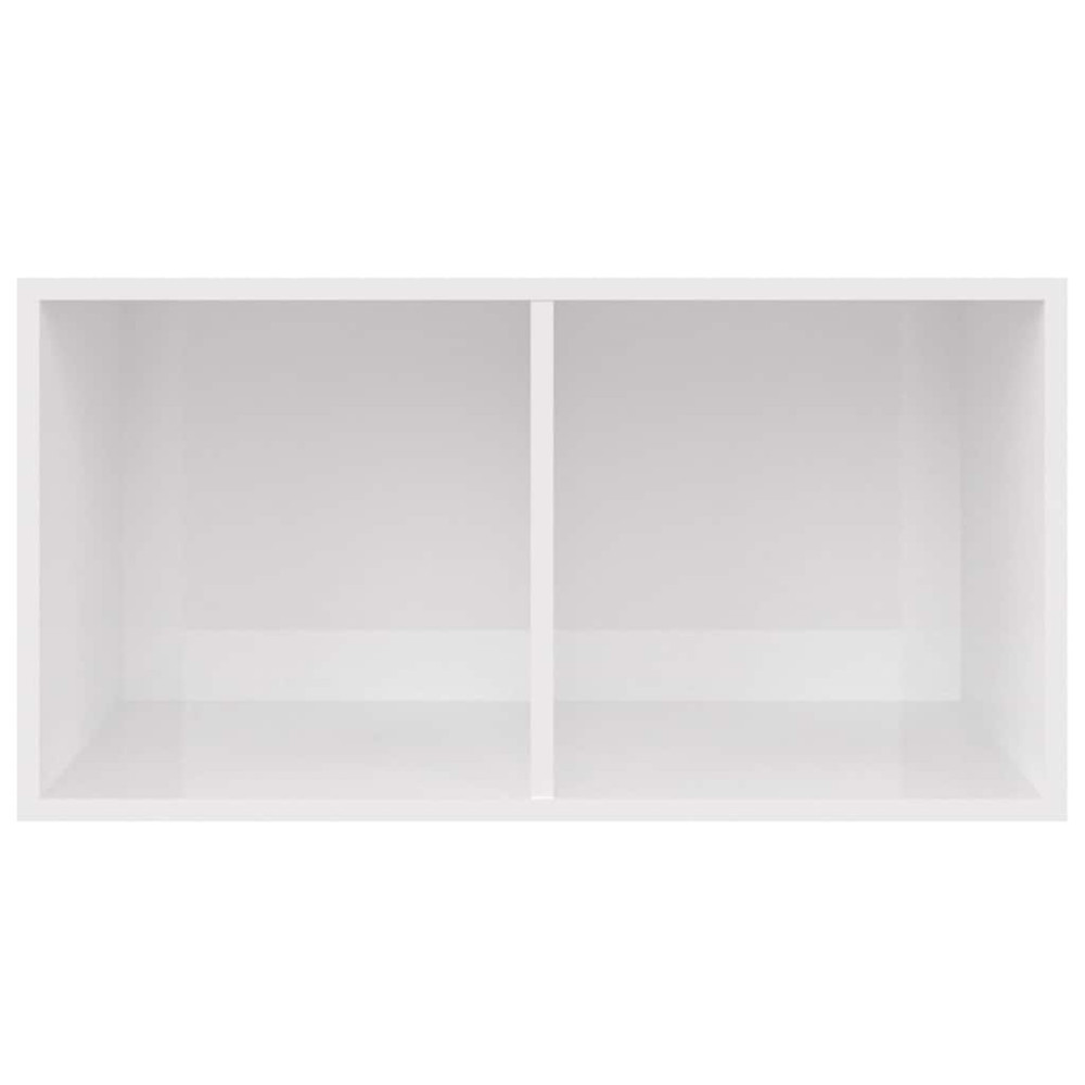 Produktbild för Vinylhylla vit högglans 71x34x36 cm konstruerat trä