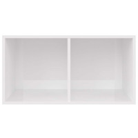 Produktbild för Vinylhylla vit högglans 71x34x36 cm konstruerat trä