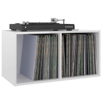 Produktbild för Vinylhylla vit högglans 71x34x36 cm konstruerat trä