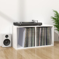 Produktbild för Vinylhylla vit högglans 71x34x36 cm konstruerat trä