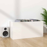 Produktbild för Vinylhylla vit högglans 71x34x36 cm konstruerat trä