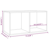 Produktbild för Vinylhylla vit högglans 71x34x36 cm konstruerat trä
