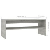 Miniatyr av produktbild för Soffbord betonggrå 100x40x40 cm konstruerat trä