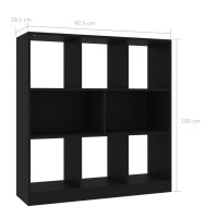 Miniatyr av produktbild för Bokhylla svart 97,5x29,5x100 cm konstruerat trä