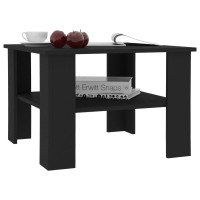 Produktbild för Soffbord svart 60x60x42 cm konstruerat trä