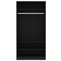 Miniatyr av produktbild för Garderob svart 100x50x200 cm konstruerat trä