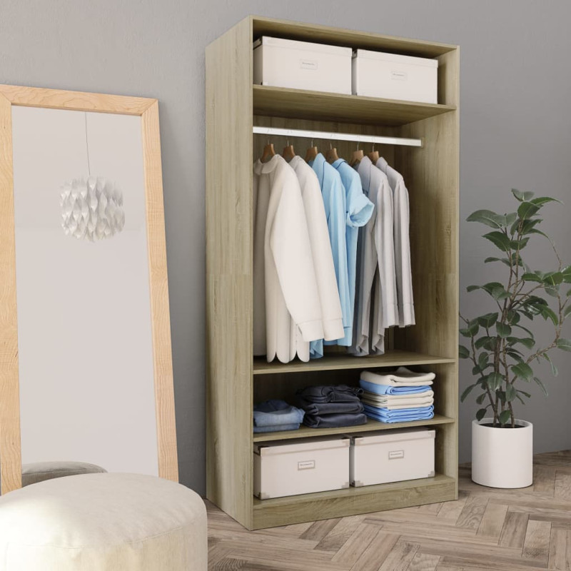 Produktbild för Garderob sonoma-ek 100x50x200 cm konstruerat trä