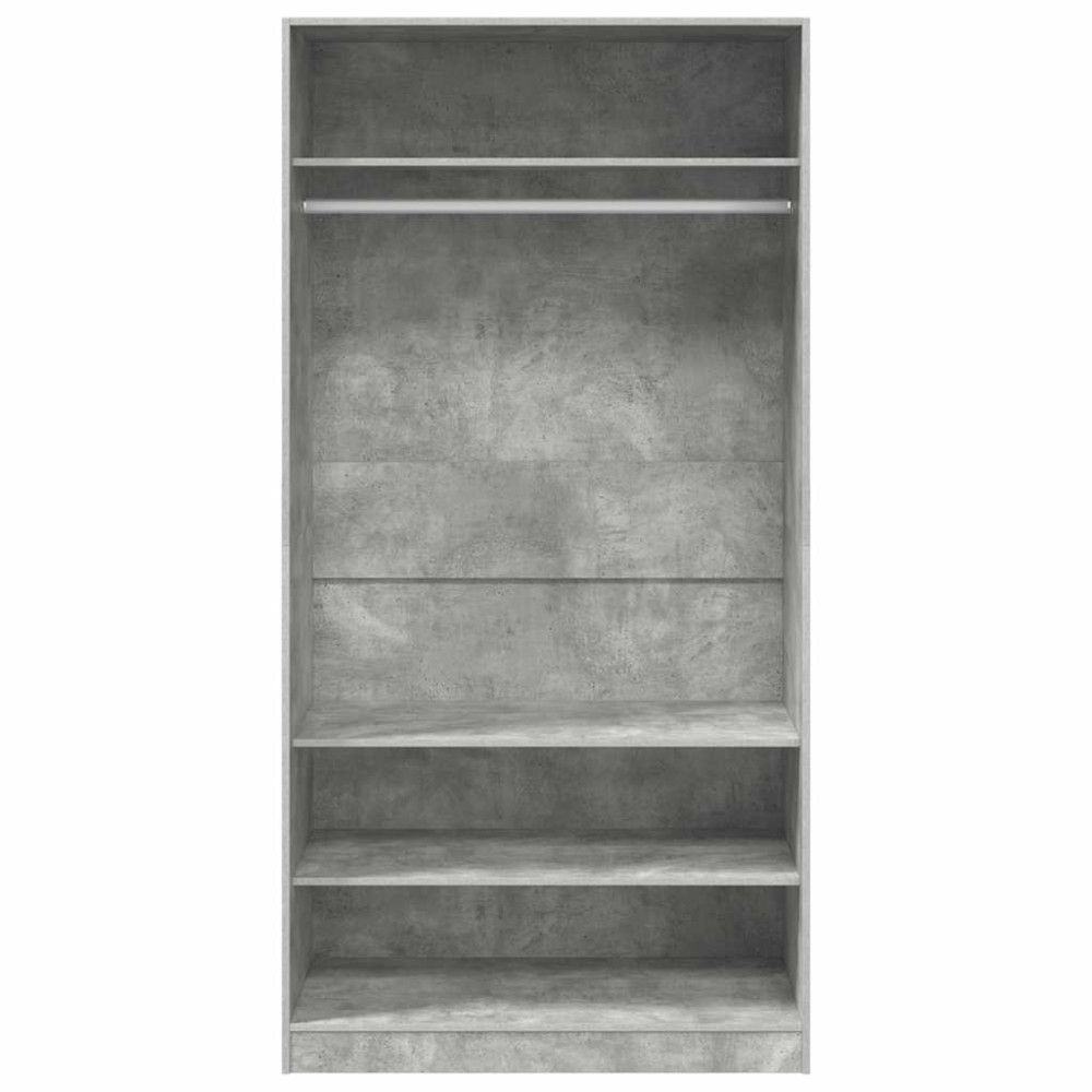 Produktbild för Garderob betonggrå 100x50x200 cm konstruerat trä