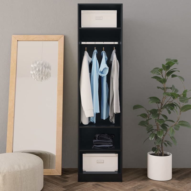 Produktbild för Garderob svart 50x50x200 cm konstruerat trä