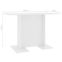 Produktbild för Matbord vit 110x60x75 cm konstruerat trä