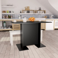 Produktbild för Matbord svart 110x60x75 cm konstruerat trä