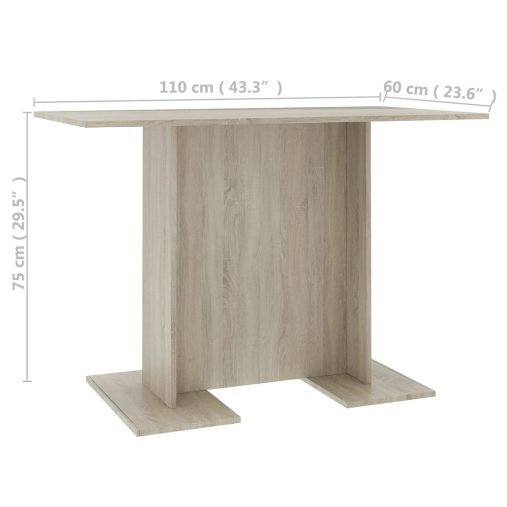 Produktbild för Matbord sonoma-ek 110x60x75 cm konstruerat trä