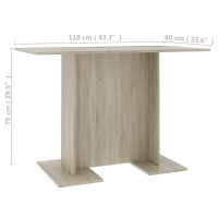 Produktbild för Matbord sonoma-ek 110x60x75 cm konstruerat trä