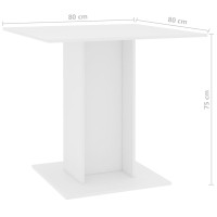 Miniatyr av produktbild för Matbord vit 80x80x75 cm spånskiva
