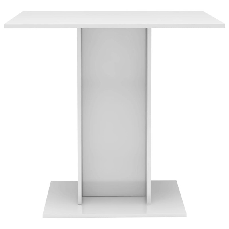 Produktbild för Matbord vit högglans 80x80x75 cm spånskiva