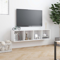 Miniatyr av produktbild för Bokhylla/TV-bänk vit 143x30x36 cm