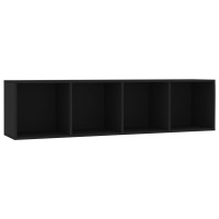 Miniatyr av produktbild för Bokhylla/TV-bänk svart 143x30x36 cm