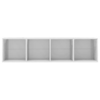 Produktbild för Bokhylla/TV-bänk vit högglans 143x30x36 cm