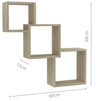 Produktbild för Kubhyllor sonomaek 68x15x68 cm konstruerat trä