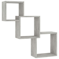 Produktbild för Kubhyllor betonggrå 84,5x15x27 cm konstruerat trä