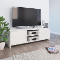 Miniatyr av produktbild för Tv-bänk vit 120x30x37,5 cm konstruerat trä