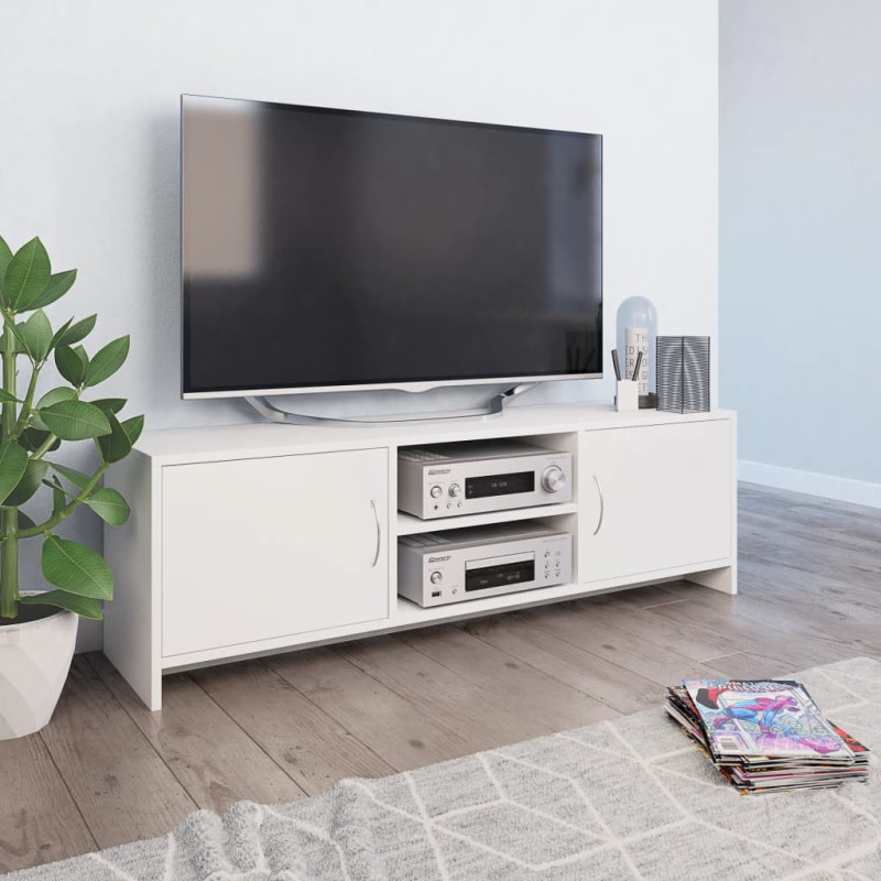Produktbild för Tv-bänk vit 120x30x37,5 cm konstruerat trä
