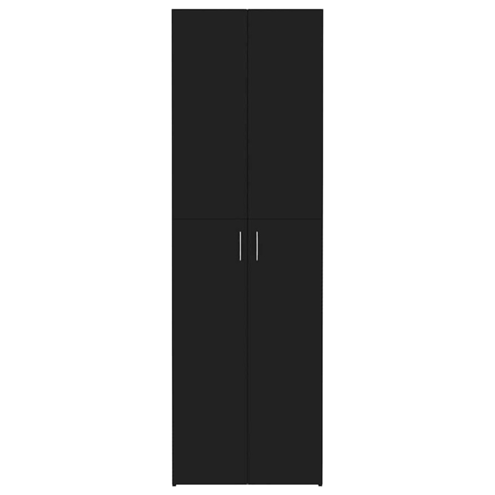 Produktbild för Kontorsskåp svart 60x32x190 cm konstruerat trä