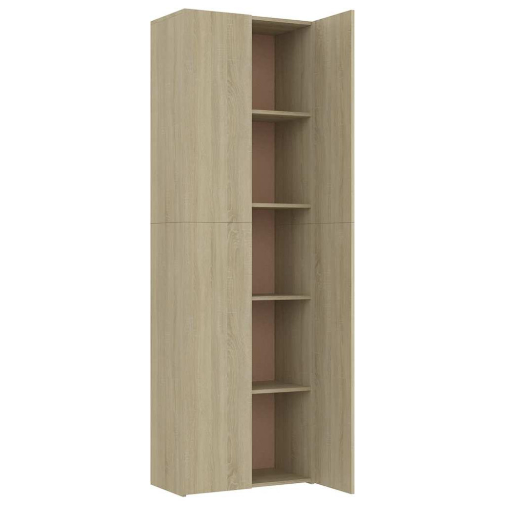 Produktbild för Kontorsskåp sonoma-ek 60x32x190 cm konstruerat trä