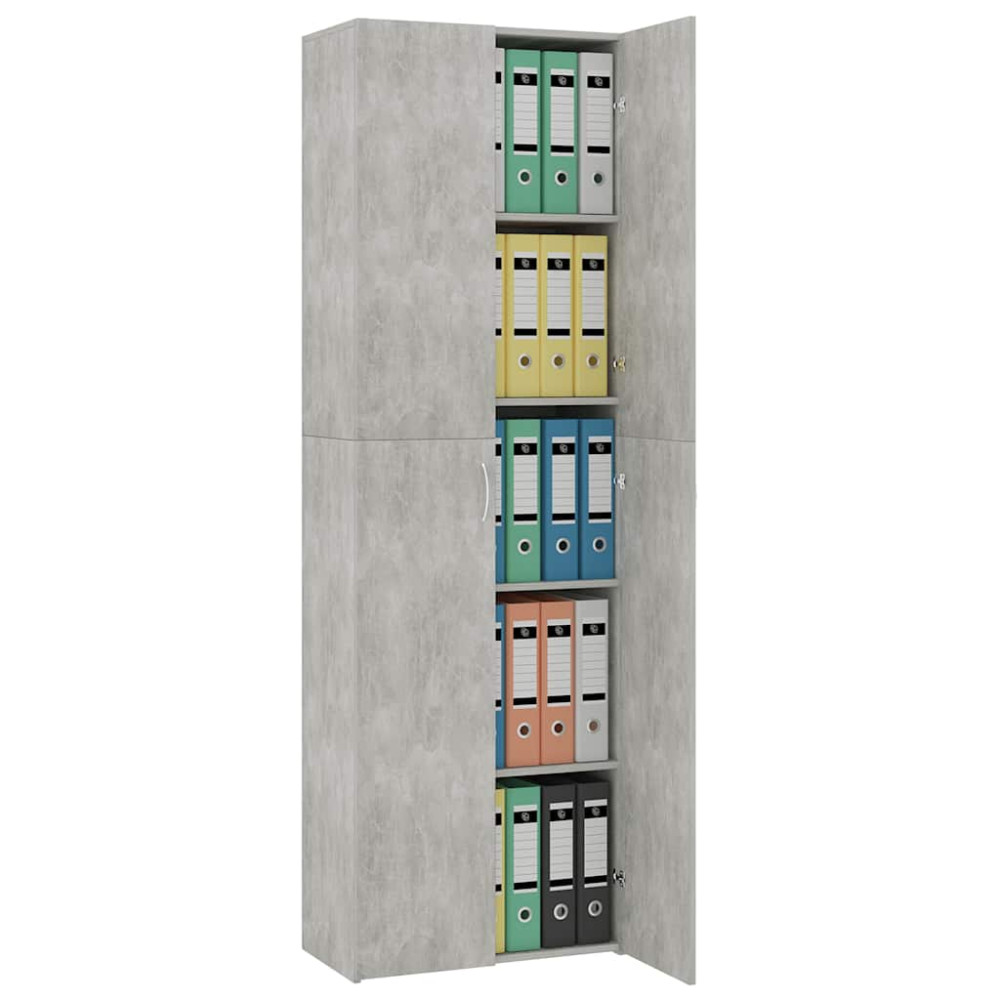 Produktbild för Kontorsskåp betonggrå 60x32x190 cm konstruerat trä