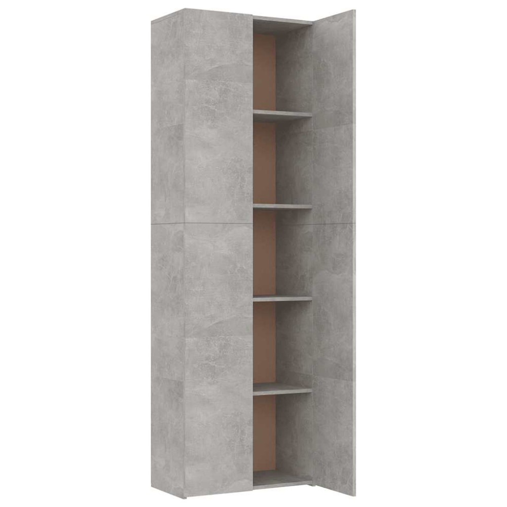 Produktbild för Kontorsskåp betonggrå 60x32x190 cm konstruerat trä