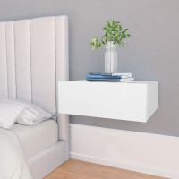 Miniatyr av produktbild för Svävande sängbord vit 40x30x15 cm konstruerat trä