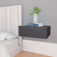 Produktbild för Svävande sängbord 2 st grå 40x30x15 cm konstruerat trä