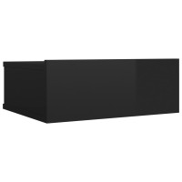 Produktbild för Svävande sängbord svart högglans 40x30x15 cm konstruerat trä
