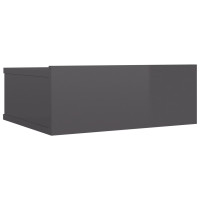 Produktbild för Svävande sängbord grå högglans 40x30x15 cm konstruerat trä