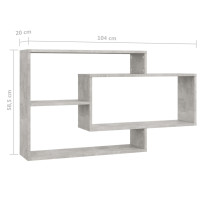 Produktbild för Vägghyllor betonggrå 104x20x58,5 cm konstruerat trä