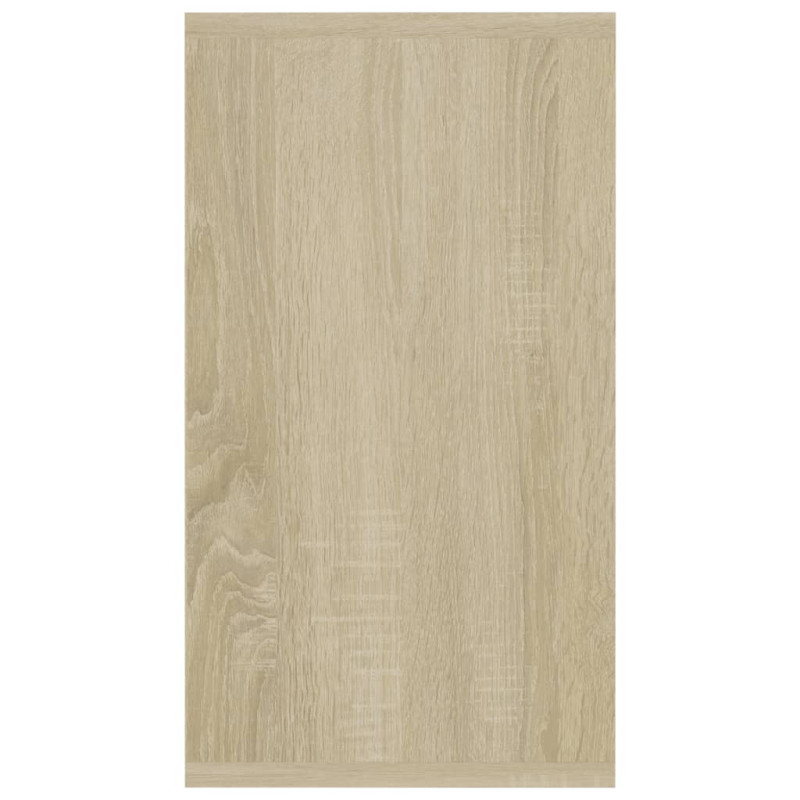 Produktbild för Bokhylla/skänk vit och sonoma-ek 66x30x98 cm konstruerat trä